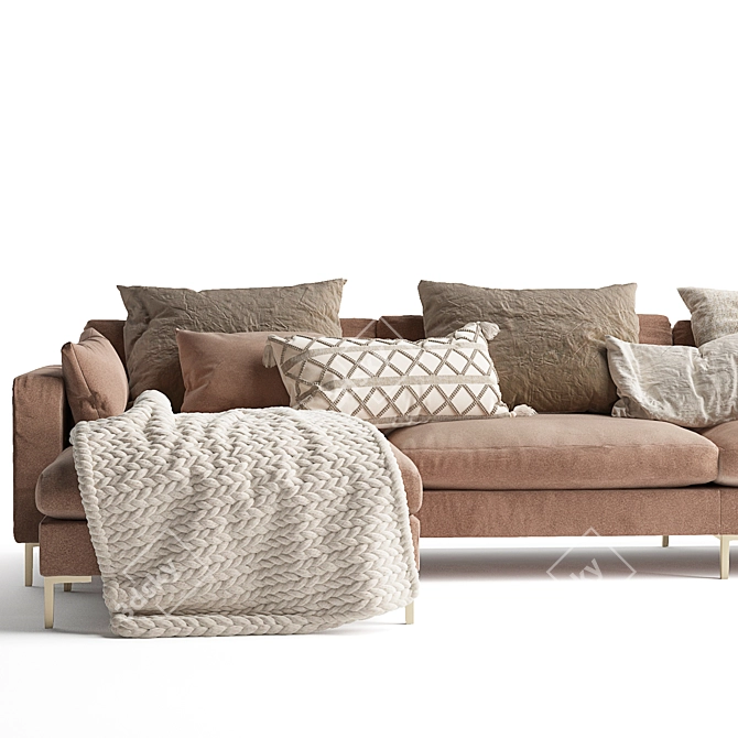 Contemporary 4-5 Seater Sofa Set 3D model image 5