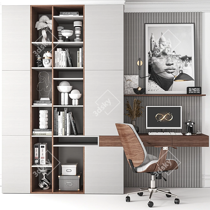 Modern Office Furniture Set 3D model image 1