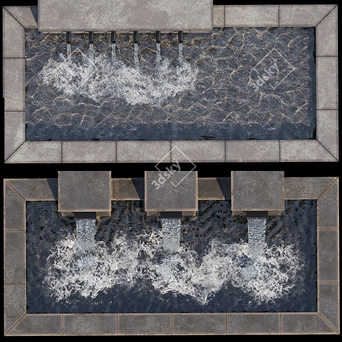 Serene Cascade Water Fountain 3D model image 6