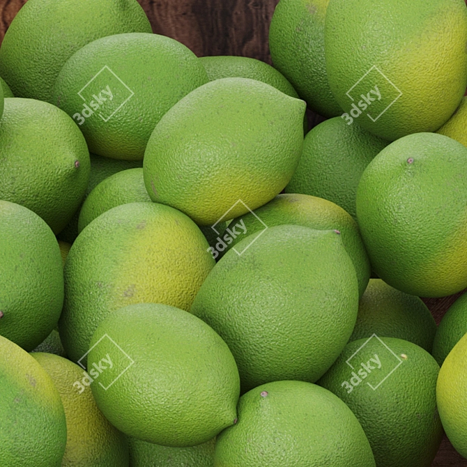 Handcrafted Wooden Bowl with Citrus 3D model image 4