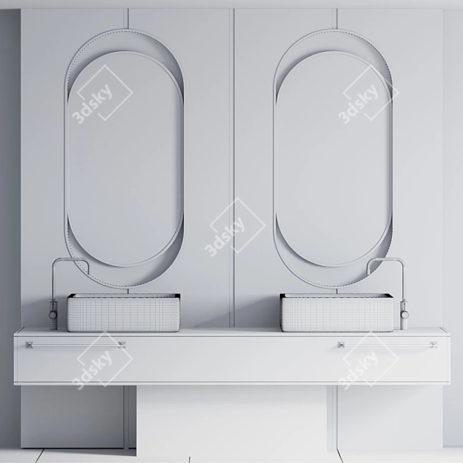 Modern Bathroom Furniture Set 3D model image 5