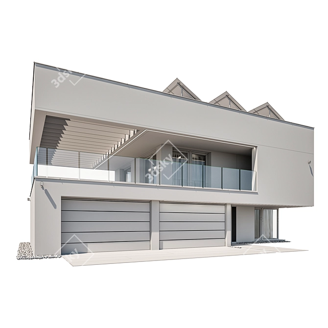 Modern House 3D Model Kit 3D model image 22