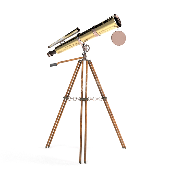 Antique Telescope Model 3D Assets 3D model image 4