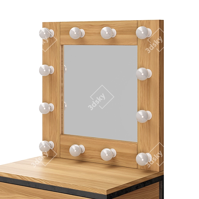 Makeup Vanity Table with Mirror 3D model image 2