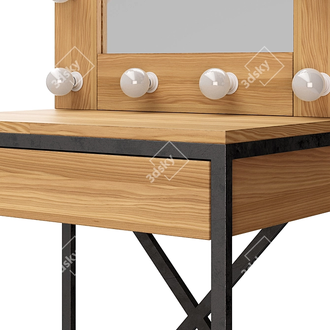 Makeup Vanity Table with Mirror 3D model image 3