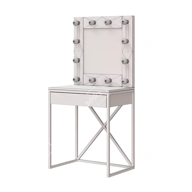 Makeup Vanity Table with Mirror 3D model image 5