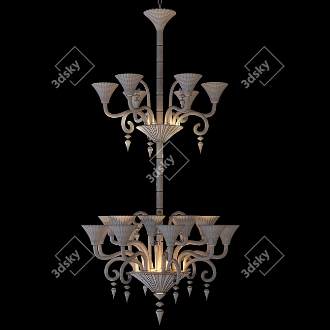 Mille Nuits Crystal Chandelier 24L 3D model image 11