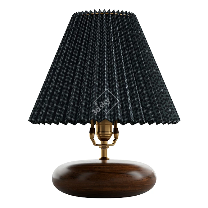 Elegant Wood Lamp Base 3D model image 1