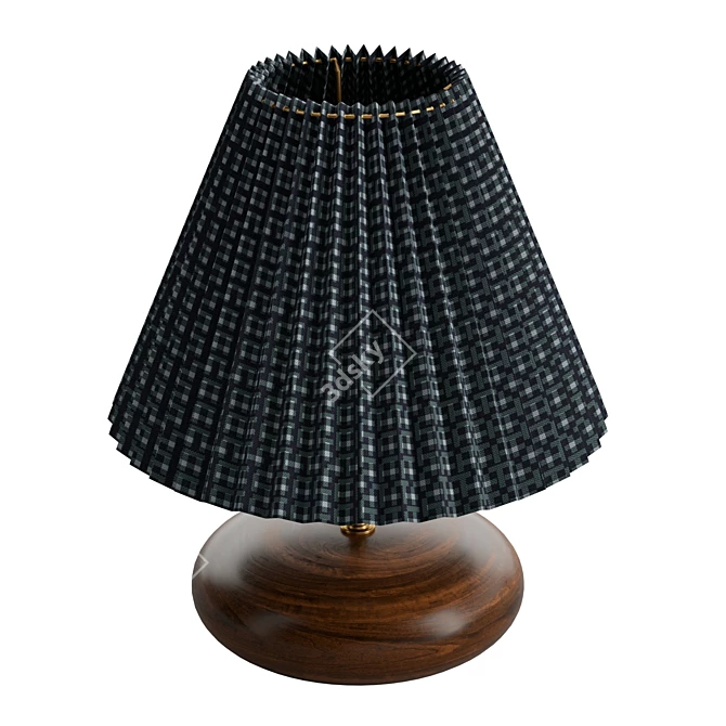 Elegant Wood Lamp Base 3D model image 3