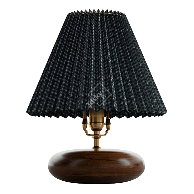 Elegant Wood Lamp Base 3D model image 4