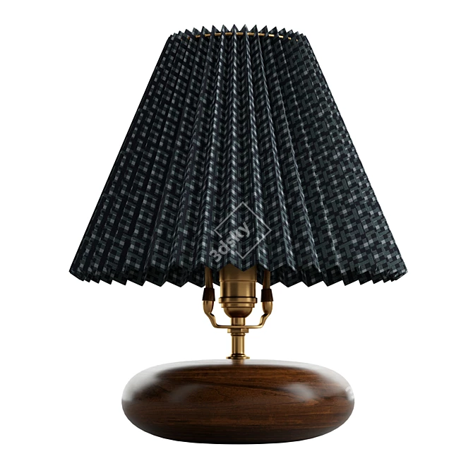 Elegant Wood Lamp Base 3D model image 5