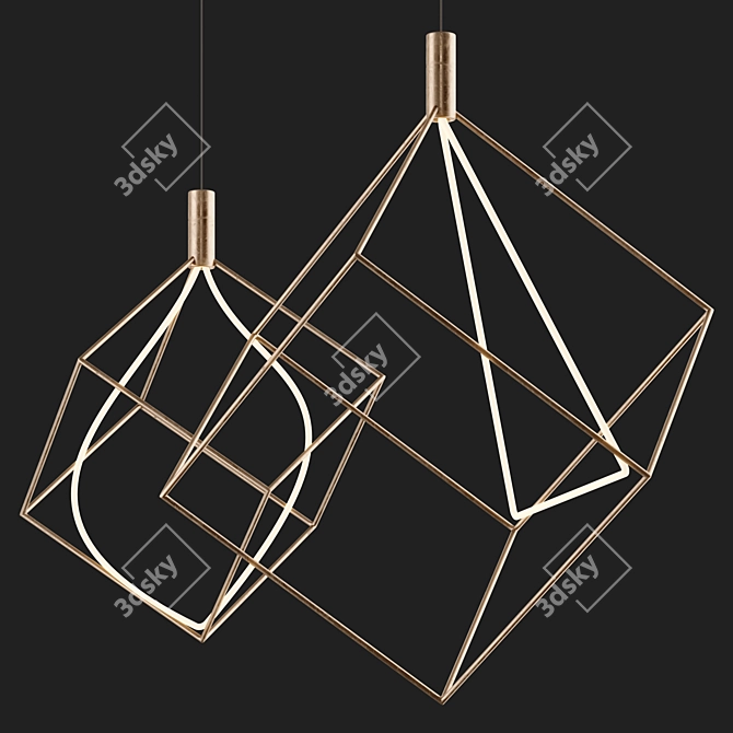 Handcrafted Neon Pendant Light 3D model image 4