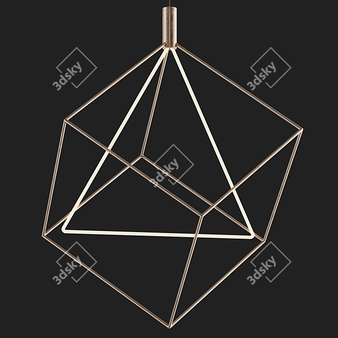 Handcrafted Neon Pendant Light 3D model image 5