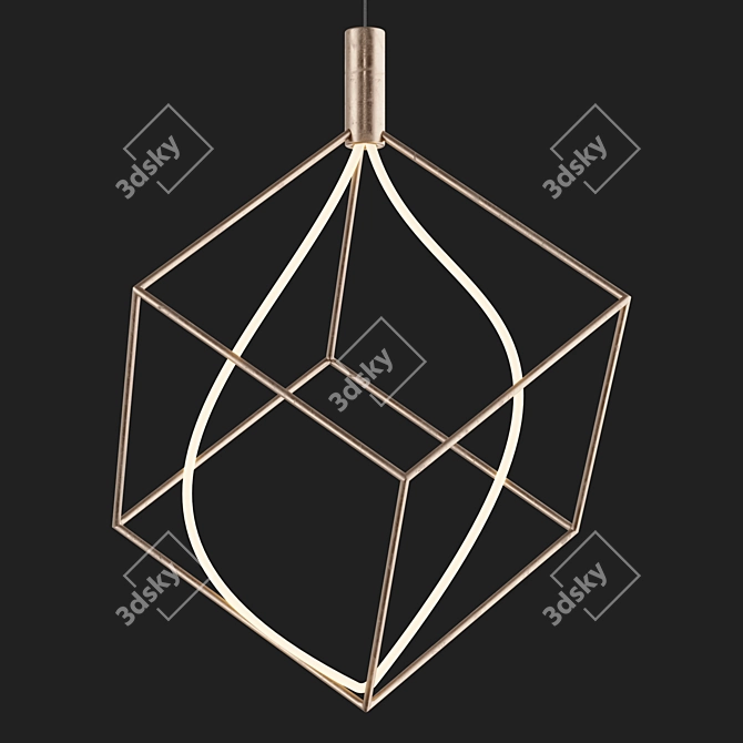 Handcrafted Neon Pendant Light 3D model image 6