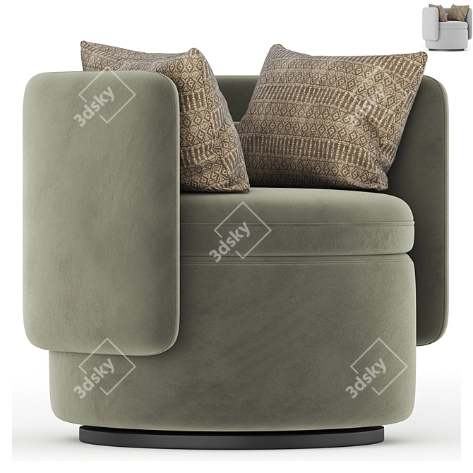 Modern Alessandra Swivel Armchair 3D model image 1