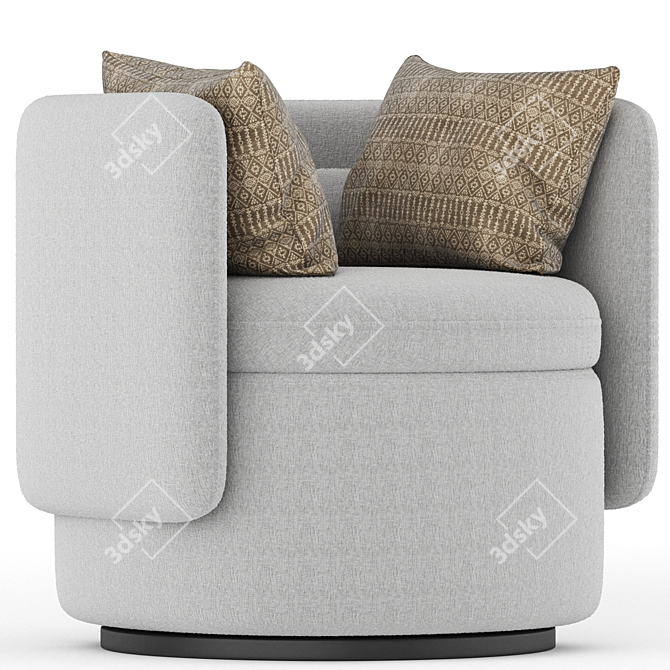 Modern Alessandra Swivel Armchair 3D model image 2