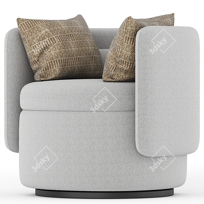 Modern Alessandra Swivel Armchair 3D model image 3