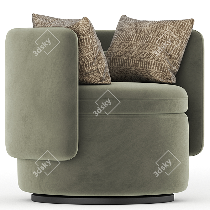 Modern Alessandra Swivel Armchair 3D model image 5