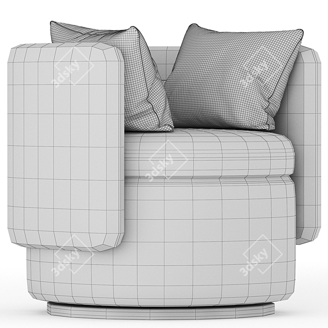 Modern Alessandra Swivel Armchair 3D model image 6