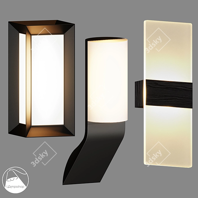 Modern Facade Outdoor Wall Lights 3D model image 1