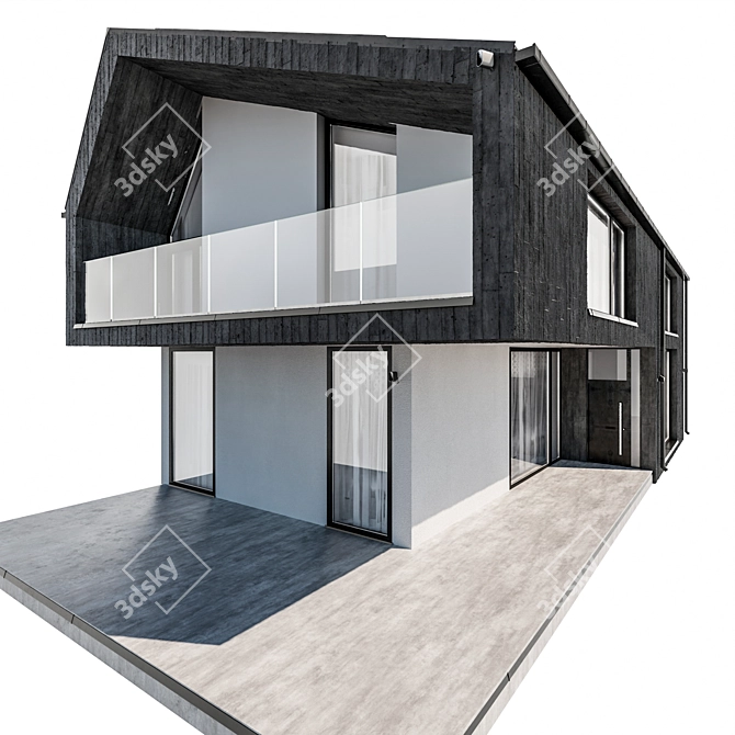 Modern 3D House Model 3D model image 3