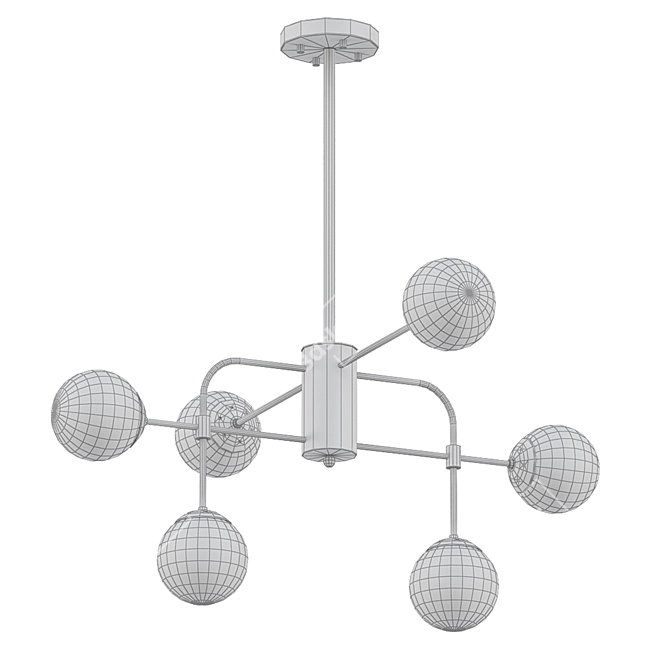  Modern Orb Glass Chandelier 3D model image 2