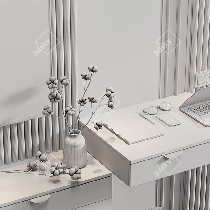 Modern TV Wall Unit 11 3D model image 6