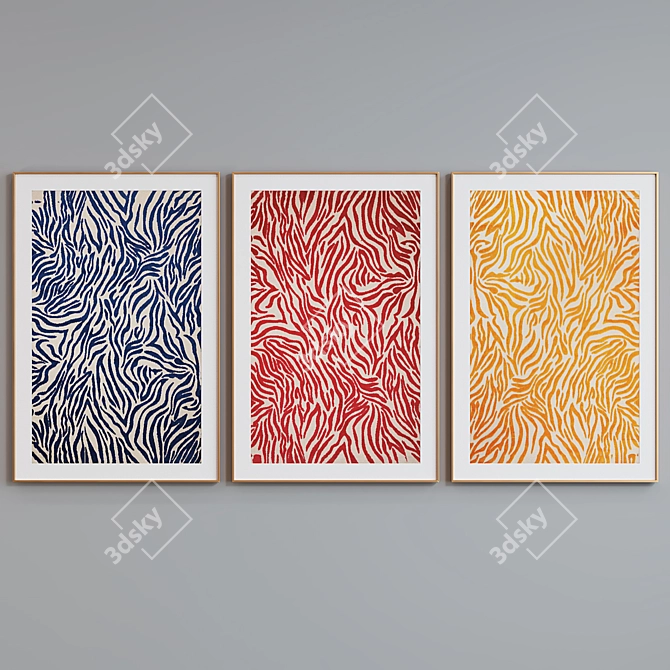 Modern Abstract Picture Frame Set 3D model image 2