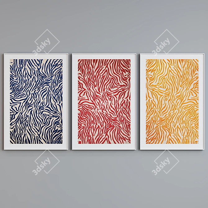 Modern Abstract Picture Frame Set 3D model image 3