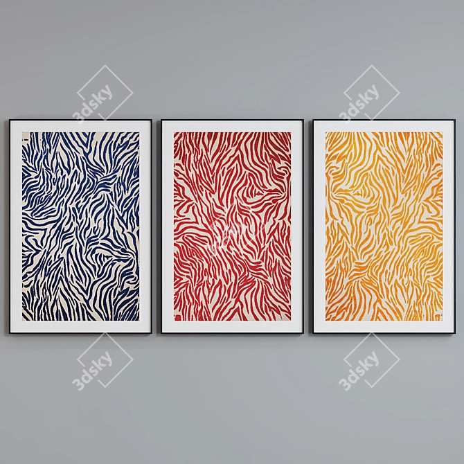 Modern Abstract Picture Frame Set 3D model image 4