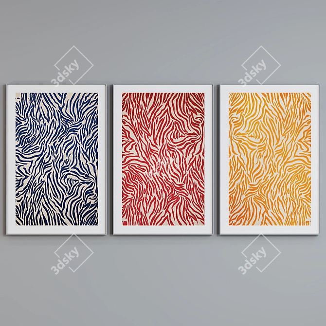 Modern Abstract Picture Frame Set 3D model image 5