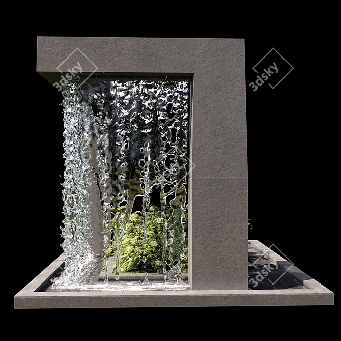 Handcrafted Waterfall No1: Outdoor Delight 3D model image 2