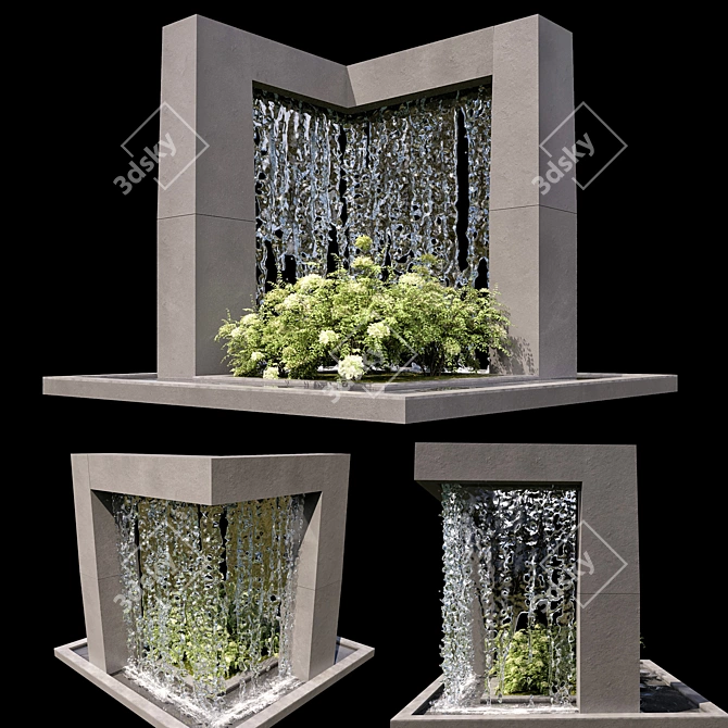 Handcrafted Waterfall No1: Outdoor Delight 3D model image 4