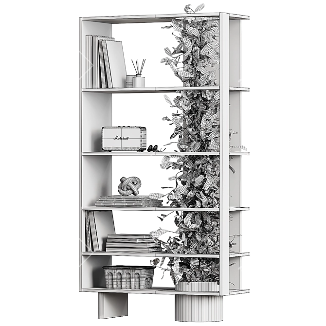 Asteroid Decor Bookcase 190cm 3D model image 5