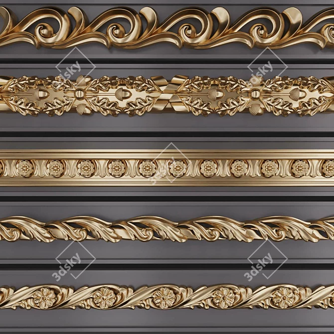 3D Trim Ornaments Pack 3D model image 1