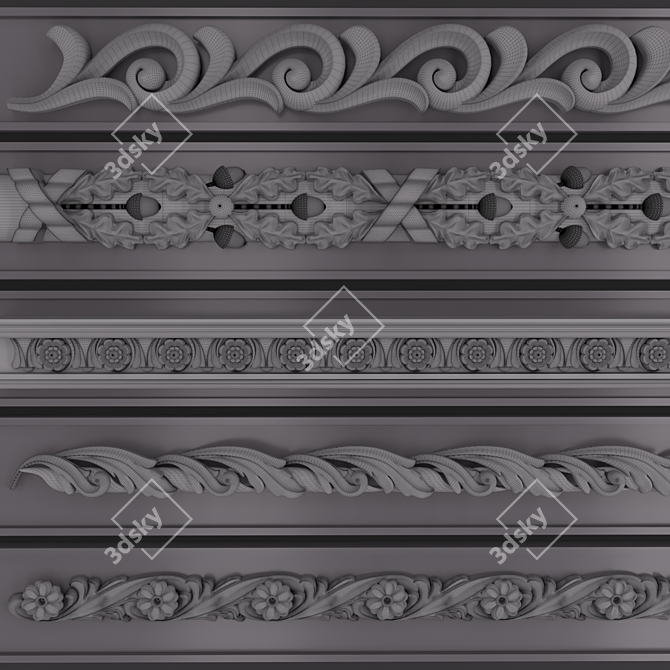 3D Trim Ornaments Pack 3D model image 2