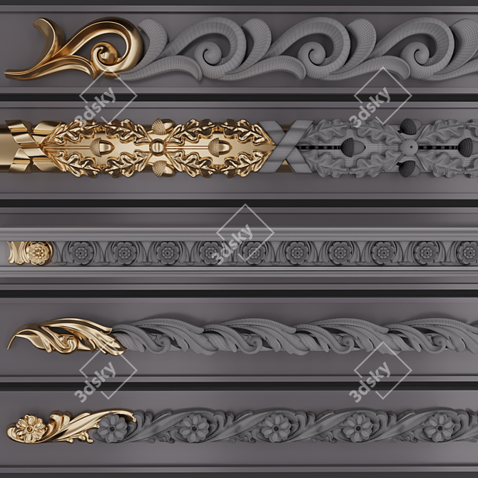 3D Trim Ornaments Pack 3D model image 3