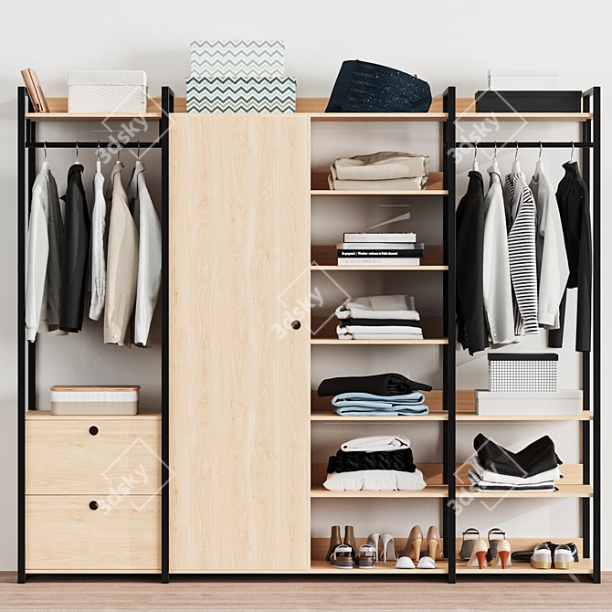 Loft Wardrobe System, Wall Module 3D model image 1