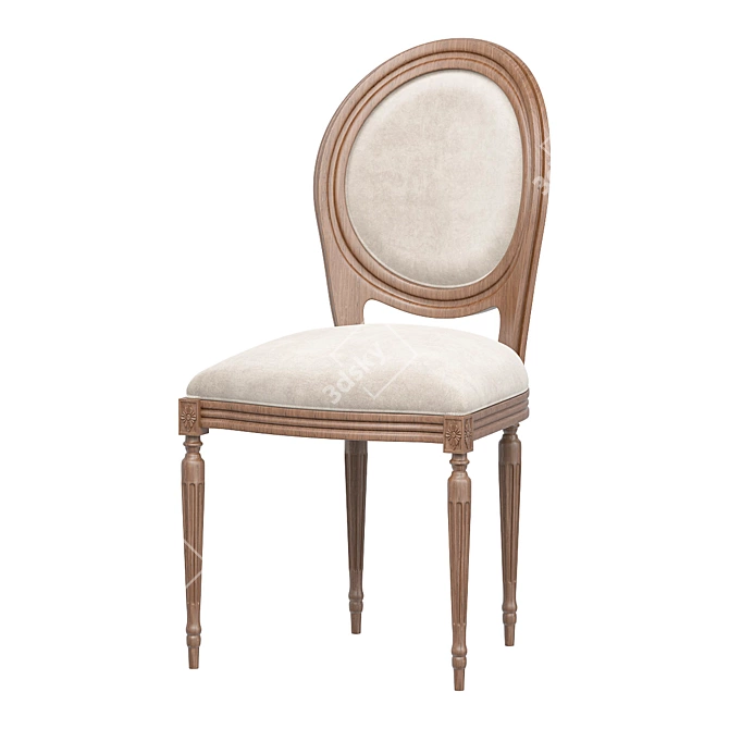 Oak Spa Chair Restoration Hardware 3D model image 1