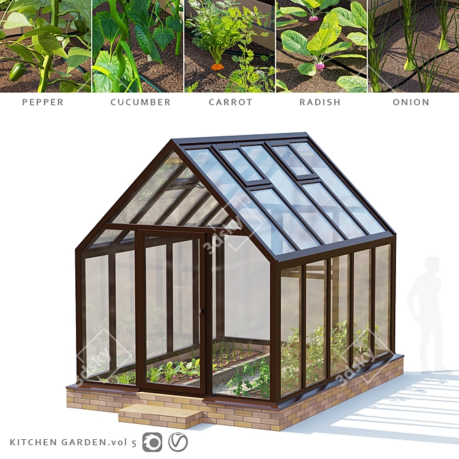 Kitchen Garden Greenhouse Set-5 3D model image 1