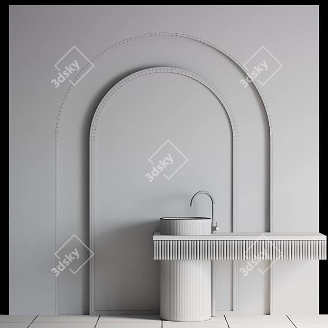 Modern Modular Bathroom Furniture Set 3D model image 5