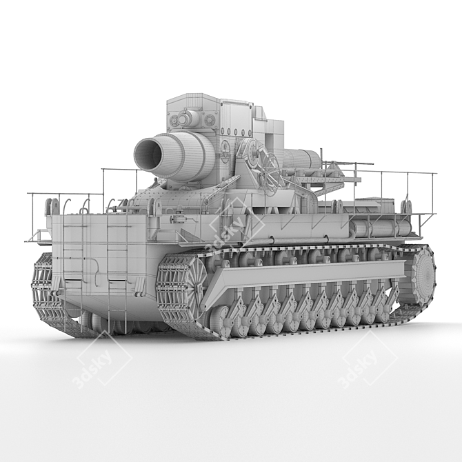 WWII "Carl" Self-Propelled Mortar 3D model image 4