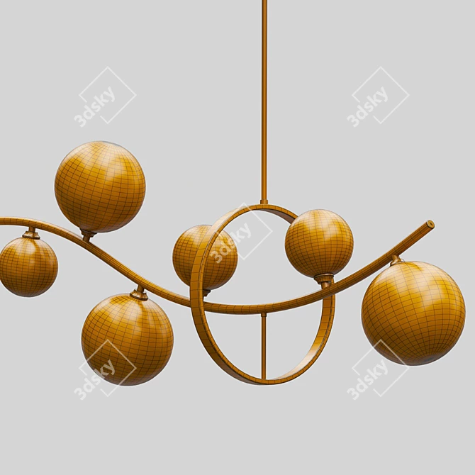 Elegant Melody Wave Pendant Lamp 3D model image 5