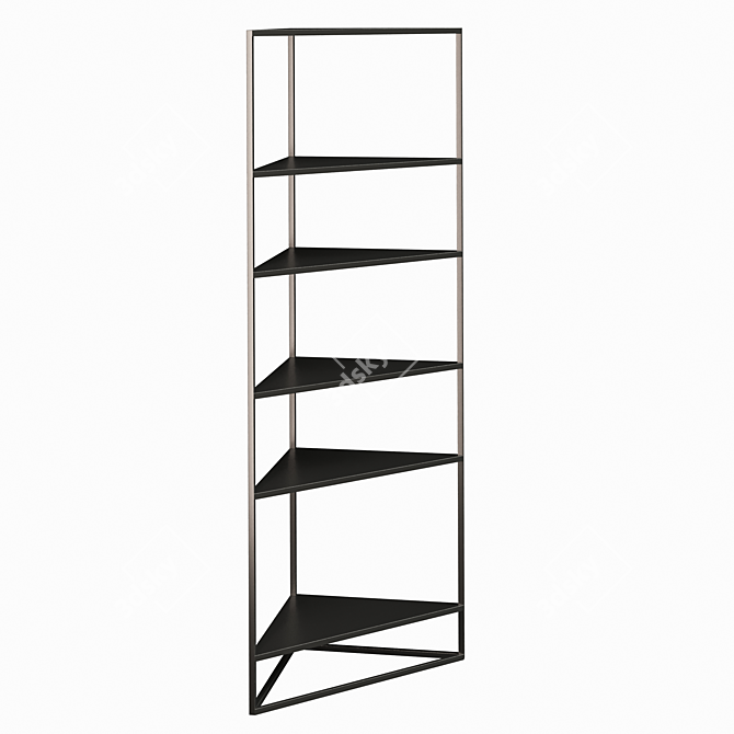 Industrial Steel Corner Wall Shelf 3D model image 1