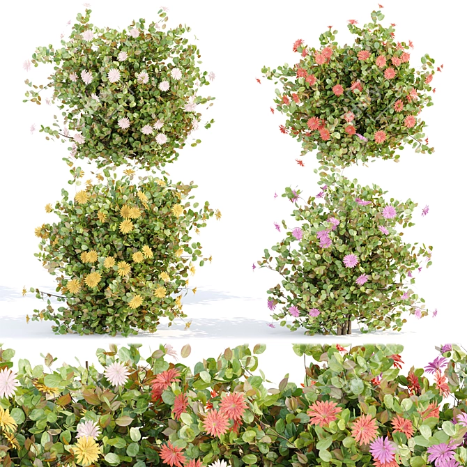  Blooming Bushes Pack Vol. 108 3D model image 1