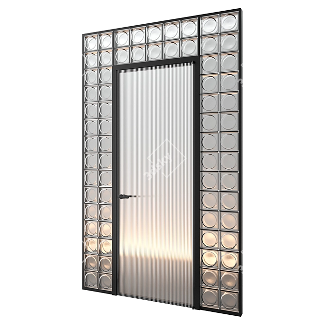 Glass Block Entry Door Aladin 3D model image 3