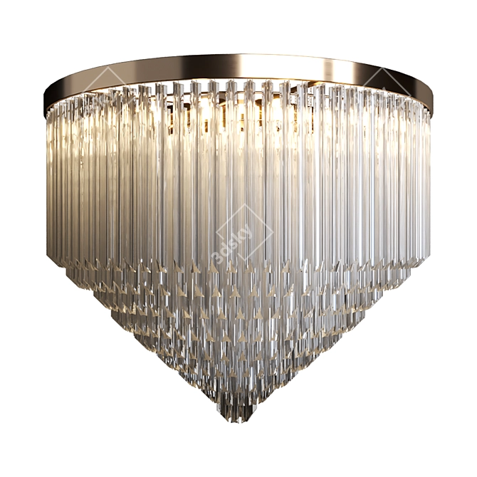 Retro Murano Ceiling Light Fixture 3D model image 1