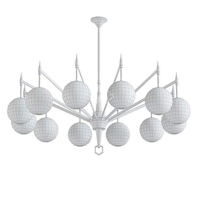 Elegant 12 Arm Brass Chandelier 3D model image 2