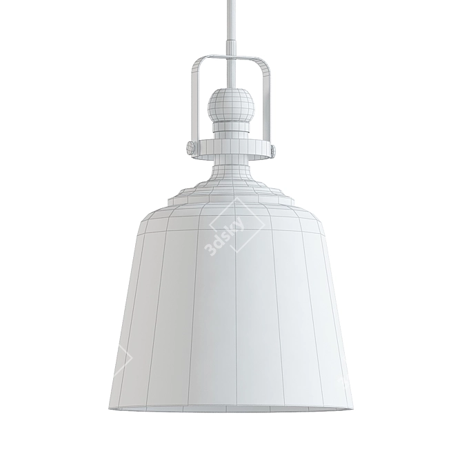 Modern Rowher Pendant Light White/Antique Brass 3D model image 2