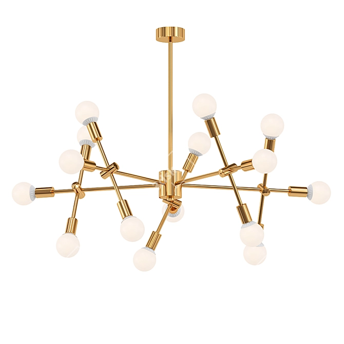 Modern Gold Sputnik Chandelier-Light 3D model image 1